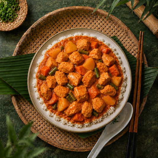 Curry rouge : Poulet • Bœuf • Scampis